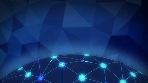 Cryptocurrency decentralized blockchain globe digital exchange network Video stock 90502513