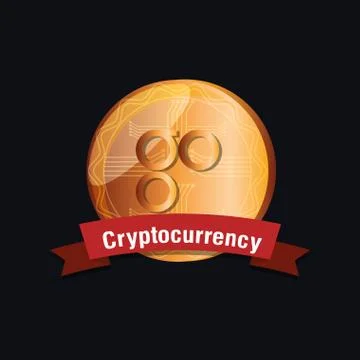 Cryptocurrency design concept Stock Illustration