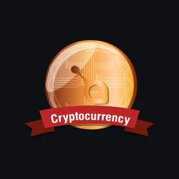 Cryptocurrency design concept 库存插图