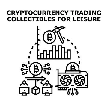 Cryptocurrency digital asset exchange and mining process concept Stock Illustration
