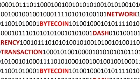 Cryptocurrency on a digital background. Stock-Footage 83324978