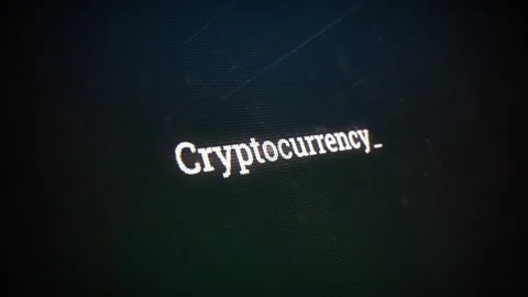 Cryptocurrency on digital screen message on computer screens Stock Footage 316999117