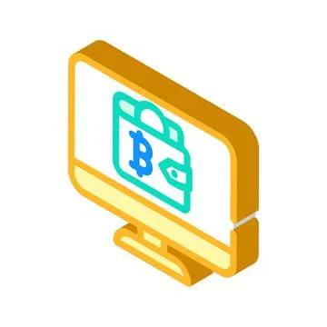 Cryptocurrency digital wallet isometric icon vector illustration Stockillustratie
