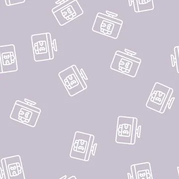 Cryptocurrency digital wallet line vector seamless pattern Illustrazione stock