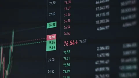Cryptocurrency Exchange Chart Trading with Price Evolution Stock Footage 256139436