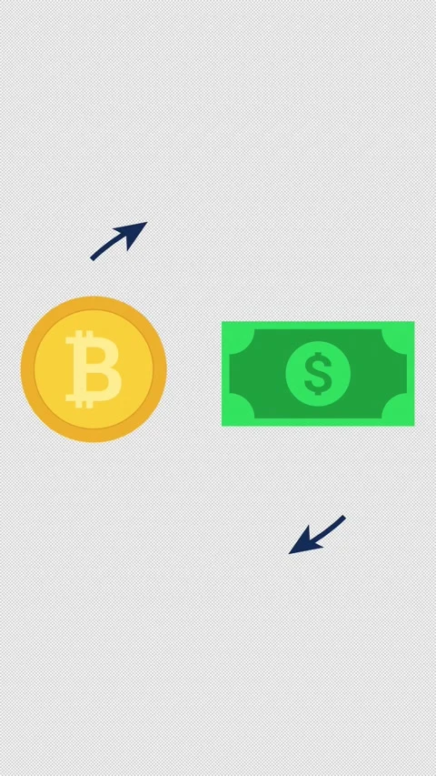 Cryptocurrency Exchange Flow Animation Video stock 346566437