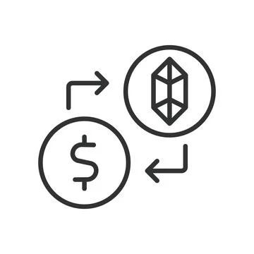 Cryptocurrency exchange, icon in line design. Cryptocurrency exchange, crypto Stock Illustration