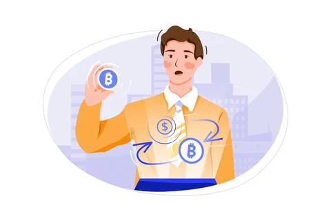 Cryptocurrency exchange Stock Illustration