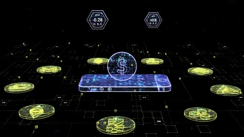 Cryptocurrency exchange rate Stock Footage 127619881