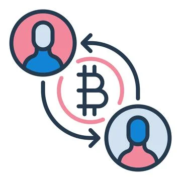 Cryptocurrency Exchange vector Bitcoin Crypto colored icon or design element Ilustração Stock