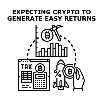 Cryptocurrency expecting easy returns concept vector Stock Illustration