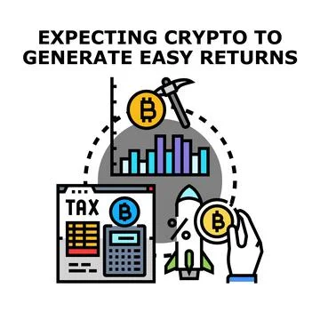 Cryptocurrency expecting easy returns concept vector Stock Illustration