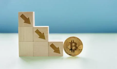 Cryptocurrency. the fall of bitcoin. Stock Photos