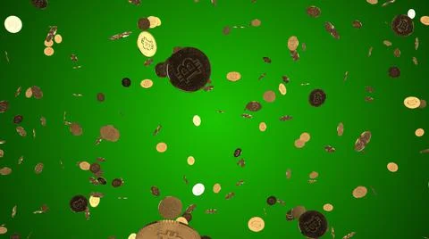 Cryptocurrency falling in slow motion イラスト素材