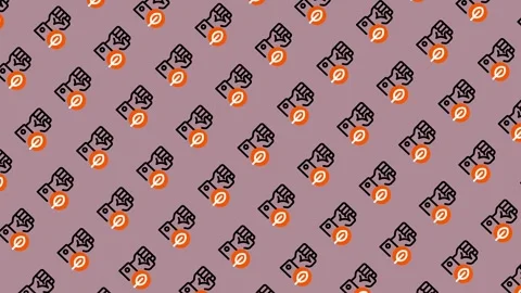 Cryptocurrency Fist Symbol Pattern Background. Stock Footage 325383431