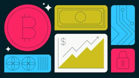 Cryptocurrency Flat Concept Illustration Stock Illustration