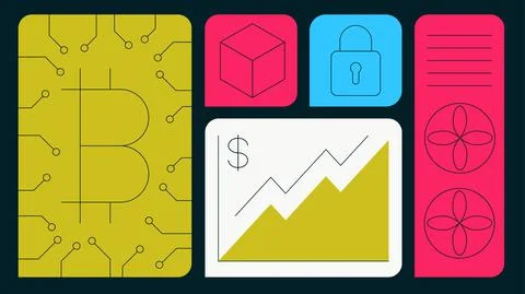 Cryptocurrency Flat Concept Illustration Illustrazione stock