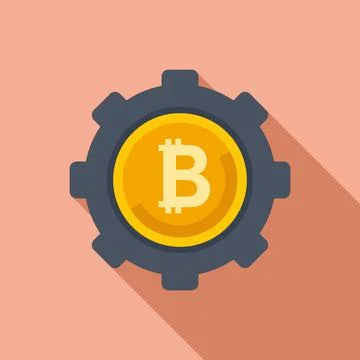 Cryptocurrency gear icon flat vector. Financial payment イラスト素材