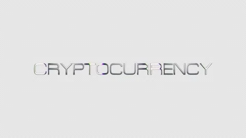 CRYPTOCURRENCY glitch text effect silver light glowing loop Stock Footage 158922375