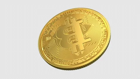 Cryptocurrency gold bitcoin – 3d render looped with alpha channel. Stock Footage 167531718