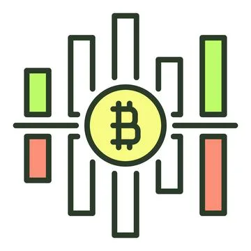 Cryptocurrency Graph vector Bitcoin Crypto Trading colored icon or design e.. Stock Illustration