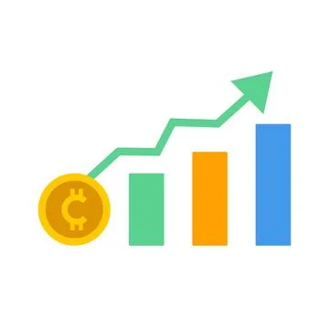 Cryptocurrency Graph up Vector concept Stock Illustration