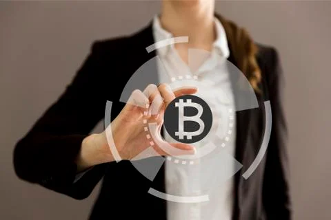Cryptocurrency graph on virtual screen. Business, Finance and technology conc Stock Photos