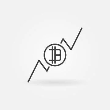 Cryptocurrency growing graph icon Stock Illustration
