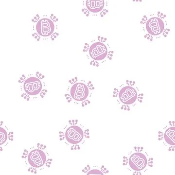 Cryptocurrency ico glyph seamless pattern Illustrazione stock