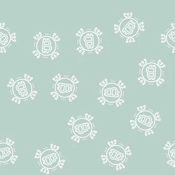 Cryptocurrency ico line seamless pattern Illustrazione stock