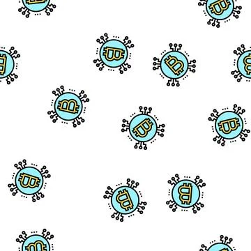 Cryptocurrency ico vector seamless pattern Stock Illustration
