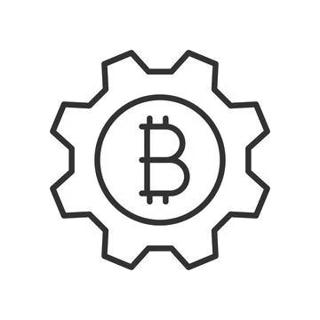 Cryptocurrency, icon in line design. Cryptocurrency, Bitcoin, Ethereum Stock Illustration