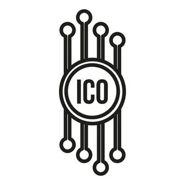 Cryptocurrency icon outline vector. Digital blockchain Stock Illustration