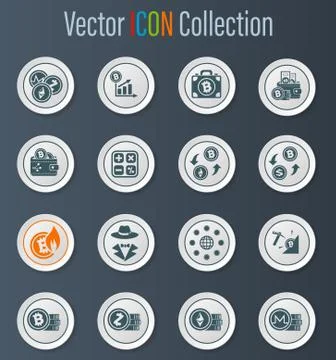 Cryptocurrency icon set Stock Illustration