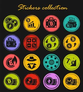 Cryptocurrency icon set Stock Illustration