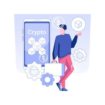 Cryptocurrency investor isolated concept vector illustration. イラスト素材
