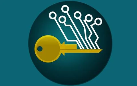 Cryptocurrency key icon isolated Stockillustratie