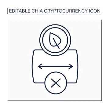 Cryptocurrency line icon Stock Illustration