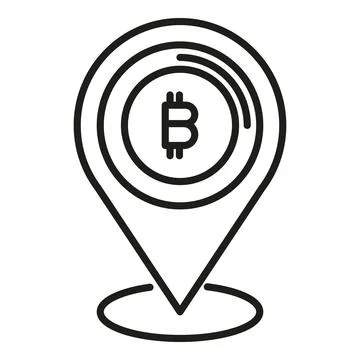 Cryptocurrency location icon outline vector. Crypto money Ilustración de archivo