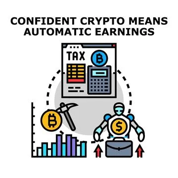 Cryptocurrency market earnings planning for automatic investments Stock Illustration