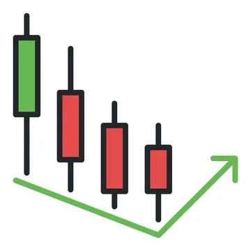Cryptocurrency Market Trading vector Candlestick Chart colored icon or logo.. 스톡 일러스트