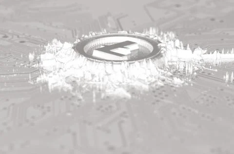 Cryptocurrency Mine On Circuit Board 스톡 일러스트