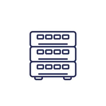 Cryptocurrency miner line icon, vector 스톡 일러스트