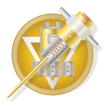 Cryptocurrency minig simbol. Stock Illustration