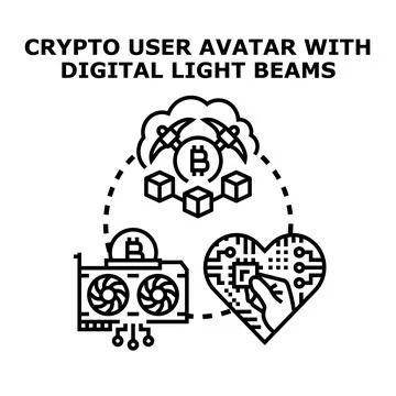 Cryptocurrency mining and blockchain technology concept Stock Illustration