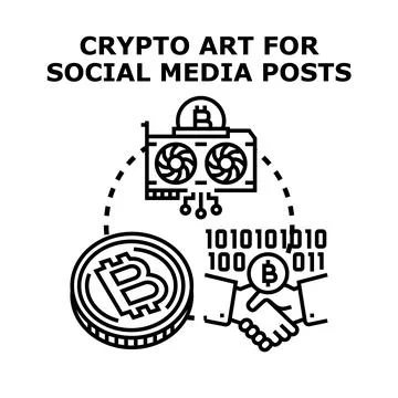 Cryptocurrency mining and secure digital asset trading concept Stockillustratie