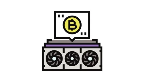 Cryptocurrency mining color icon animation 動画素材 326103307