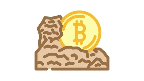 Cryptocurrency mining color icon animation 動画素材 327262566