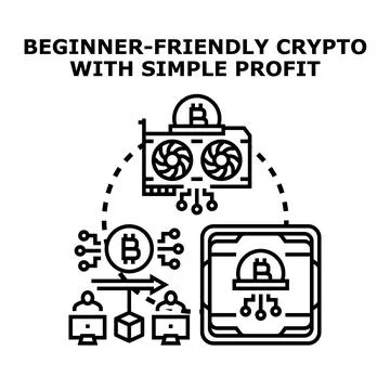 Cryptocurrency mining concept with beginner friendly profit Stock Illustration