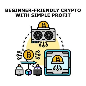 Cryptocurrency mining concept with beginner friendly profit Stock Illustration